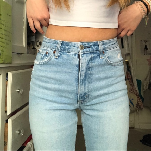 abercrombie ultra high rise straight ankle jeans - Picture 2 of 6